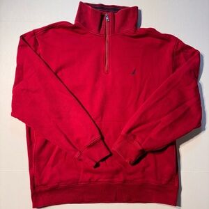 Vtg Nautica Red Fleece 90’s 1/4 Quater Zip Pullover Men’s XL